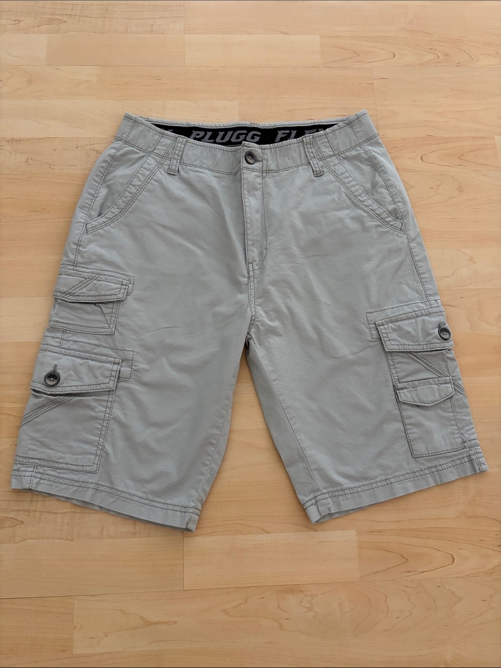 Plugg Flex Men’s Cargo Shorts Gray Size 30 Utility